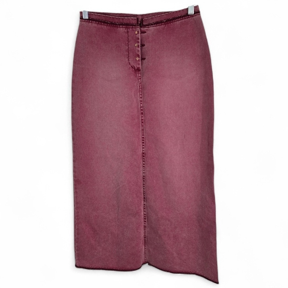 Sundance‎ Denim Maxi Skirt Pink Washed Button Fly Size 4